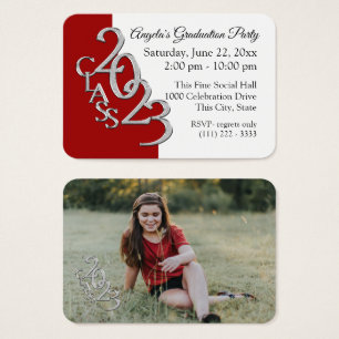 Grad Party Mini Pocket Photo Insert Card 2023 Visitkort