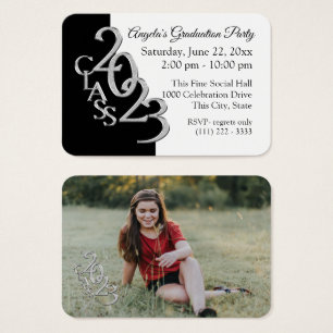 Grad Party Mini Pocket Photo Insert Card 2023 Visitkort