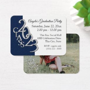Grad Party Mini Pocket Photo Insert Card 2023 Visitkort