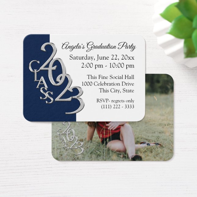 Grad Party Mini Pocket Photo Insert Card 2023 Visitkort (Skivbord)