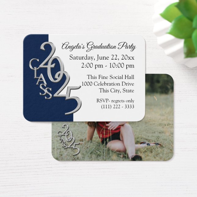 Grad Party Mini Pocket Photo Insert Card 2024 Visitkort (Skivbord)