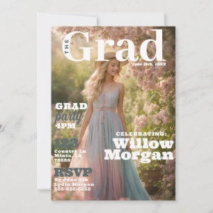 Grad Party Photo Magazine Cover-inbjudan Inbjudningar