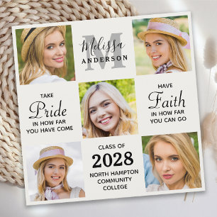 Grad Personlig 5 Photo Collage Studenten Inbjudningar