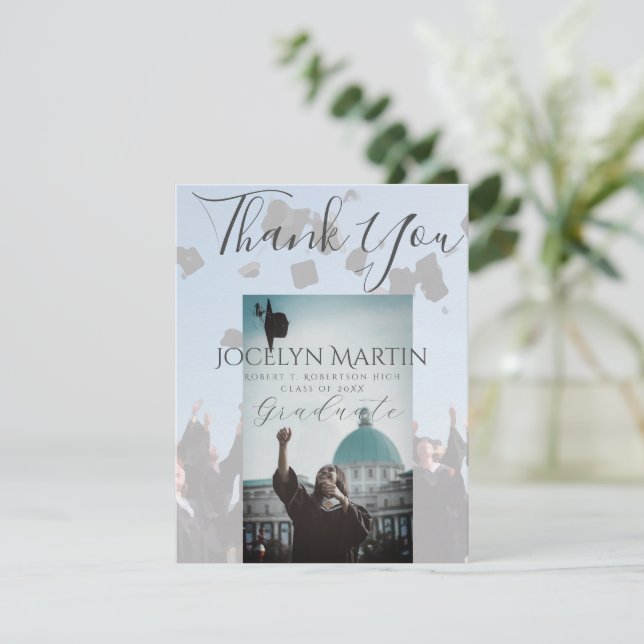 Grad Photo Cap Toss Gräns Tack vykort (Stående Fram)