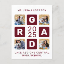 Grad Photo Collage Burgundy Unik Studenten