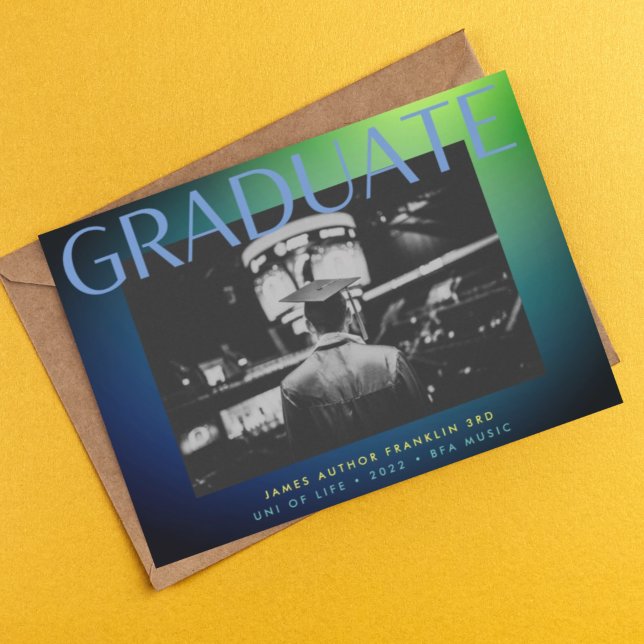 grad Photo grönt Blue anpassningsbar College Mbre Meddelande (Skapare uppladdad)