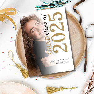 Grad Photo Guld Black 2024 Studenten-meddelande