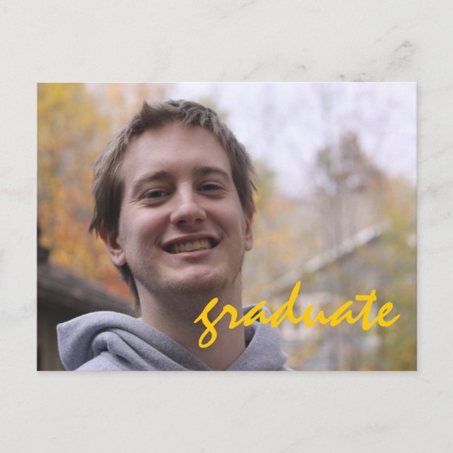 Grad Photo High School Studentfest Gult  Inbjudan Vykort (Framsida)