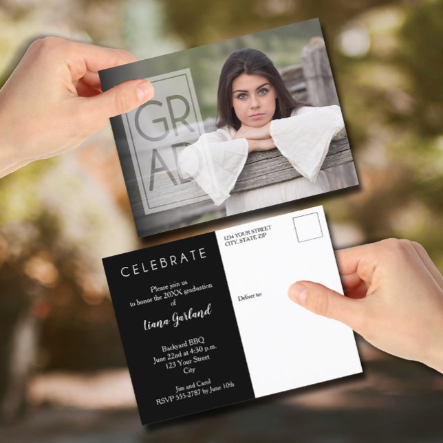 GRAD Photo Party-inbjudan Vykort (GRAD Photo Party Invitation Postcards)