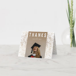 Grad Photo White Modern Gold Foil Botanicals Tack Kort
