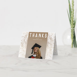 Grad Photo White Modern Gold Foil Botanicals Tack Kort