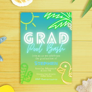 Grad Pool Bash - Pool Party  Inbjudningar