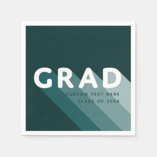 Grad Retro Grönt White Studentfest Pappersservett