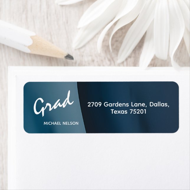 Grad Returadressetikett Ocean Blue Returadress Etikett (Insitu)