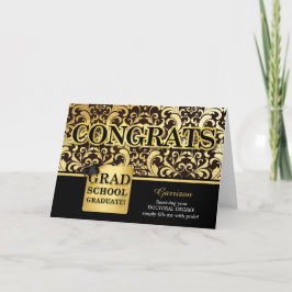 Grad School Student eget namn Faux Guld Foil Kort