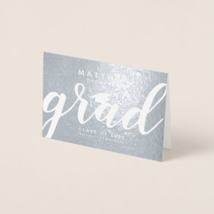Grad Silver Foil Greeting Card för enkel Elegant Folierat Kort