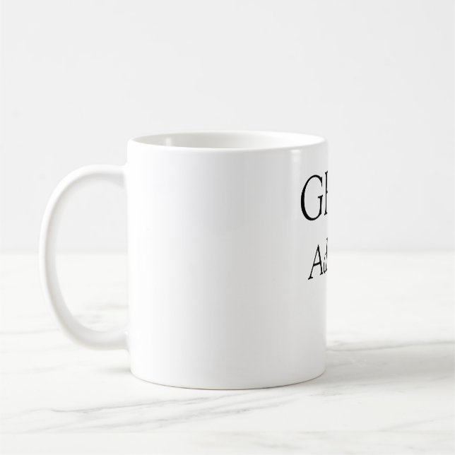 Grad simpel, minimal modern typapparat för elegant kaffemugg (Vänster)