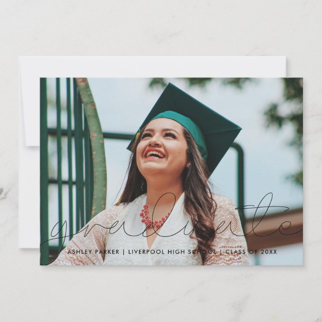 Grad-skript Photo Student annoncement Card_rökskyd Meddelande (Framsida)