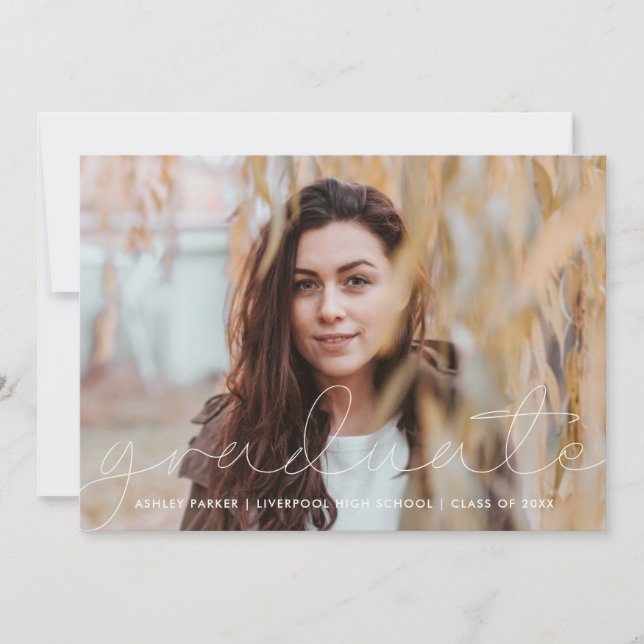Grad-skriptmeddelande Photo Student, annons Card_a Meddelande (Framsida)