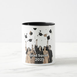 Grad Squad 2025 Caps Toss Mugg