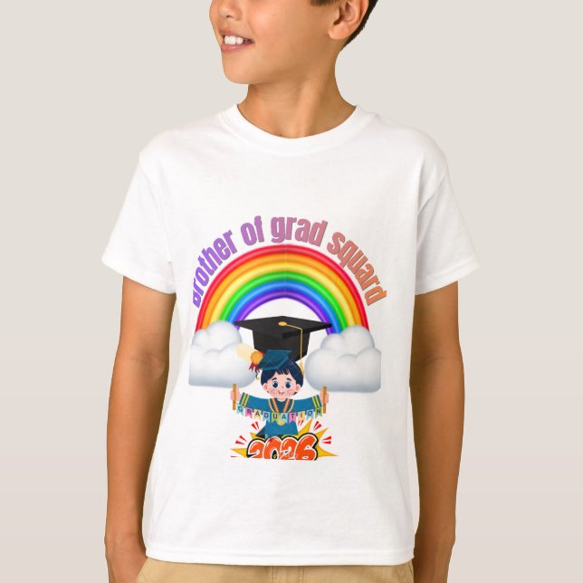 Grad Squad 2026 Rainbow Graduation Family Matching T Shirt (Framsida)