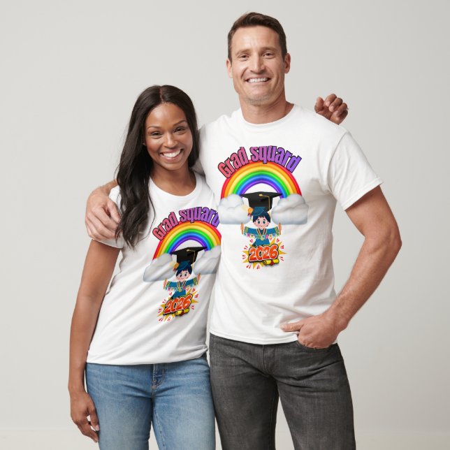 Grad Squad 2026 Regnbåge Examen Familj Matching T Shirt (Unisex)