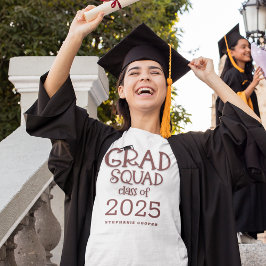 Grad Squad Class of 2025 Namn Studenten T Shirt