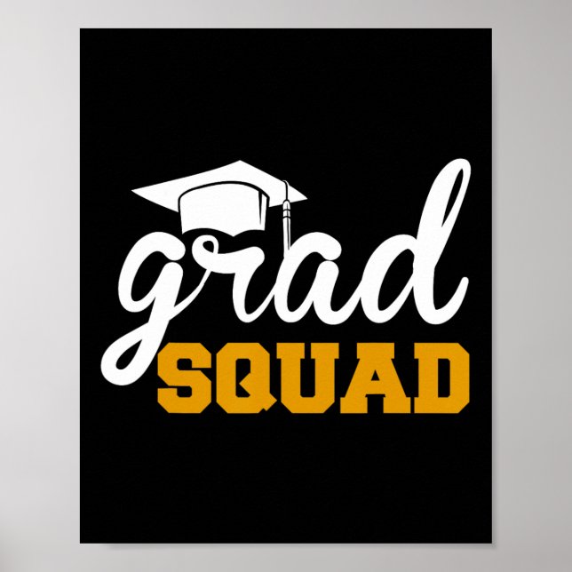 Grad Squad Funny Senior Cl från 2025 Studenten Fam Poster (Framsidan)