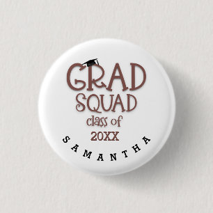 Grad Squad Girly Namn År Student Knapp