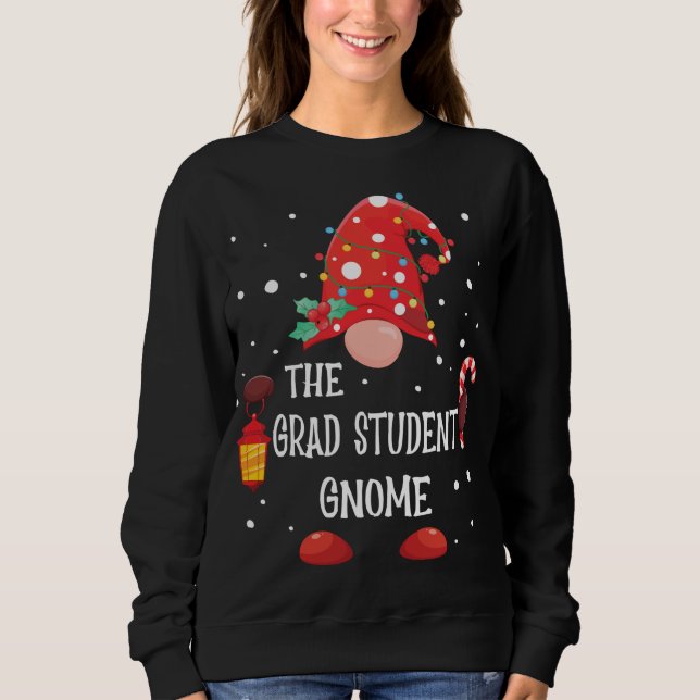 Grad Student Gnome Matching Familjejul G T Shirt (Framsida)