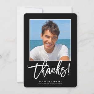 GRAD THANKS minimal modern, enkel, svart bild Tack Kort