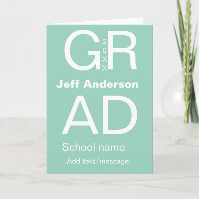 Grad typografi modern examen enkel minimal c kort (Framsida)