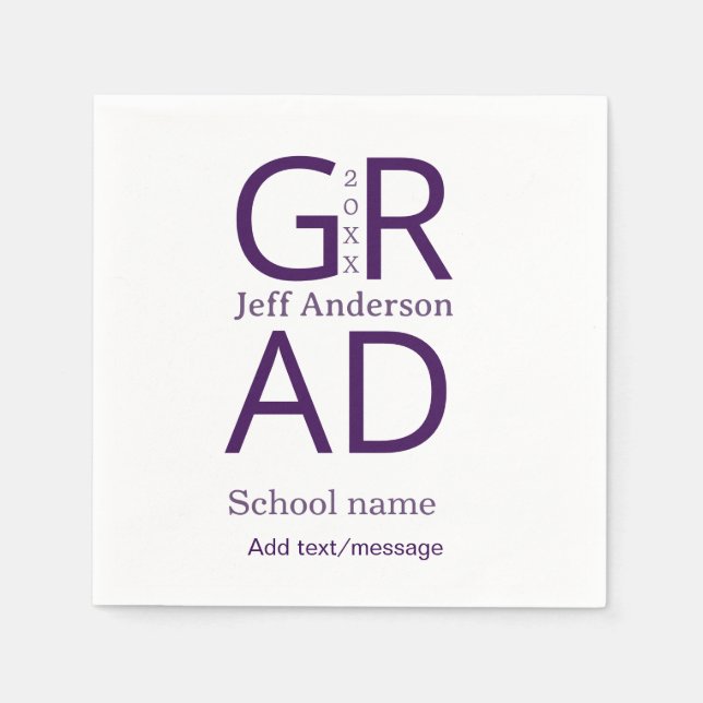Grad typografi modern examen enkel minimal c pappersservett (Framsidan)