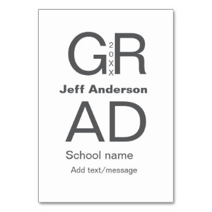 Grad-typografi modern studenten enkel minimal c bordsnummer