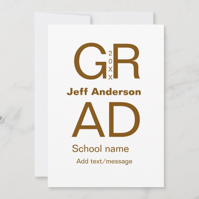 Grad-typografi modern studenten enkel minimal c inbjudningar (Framsida)