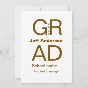 Grad-typografi modern studenten enkel minimal c inbjudningar