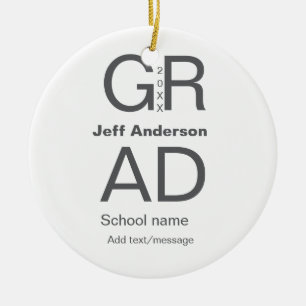 Grad-typografi modern studenten enkel minimal c julgransprydnad keramik