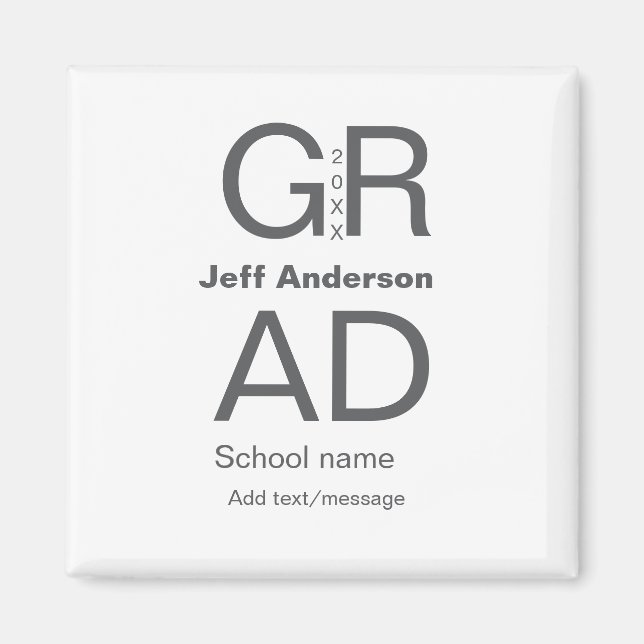 Grad-typografi modern studenten enkel minimal c magnet (Framsidan)