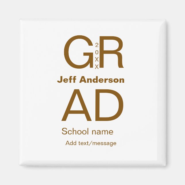 Grad-typografi modern studenten enkel minimal c magnet (Framsidan)