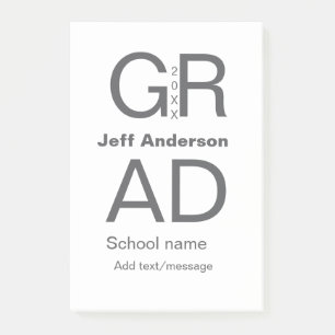 Grad-typografi modern studenten enkel minimal c post-it block