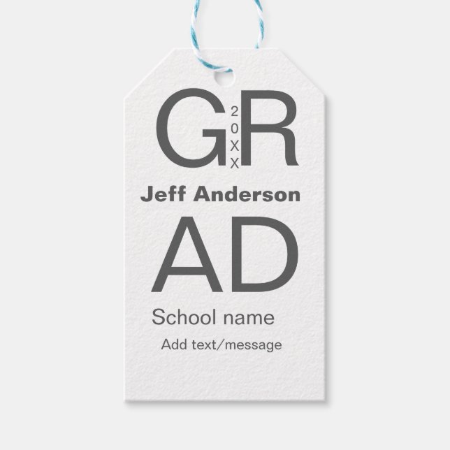 Grad-typografi modern studenten enkel minimal c presentetikett (Framsidan)