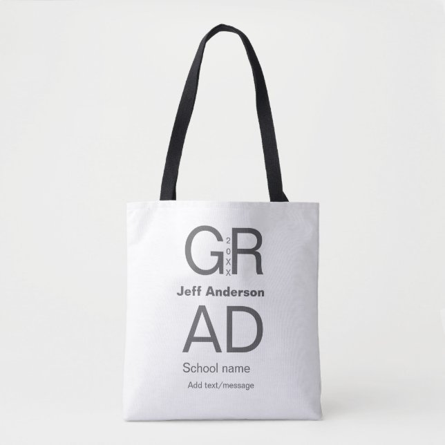 Grad-typografi modern studenten enkel minimal c tygkasse (Framsida)