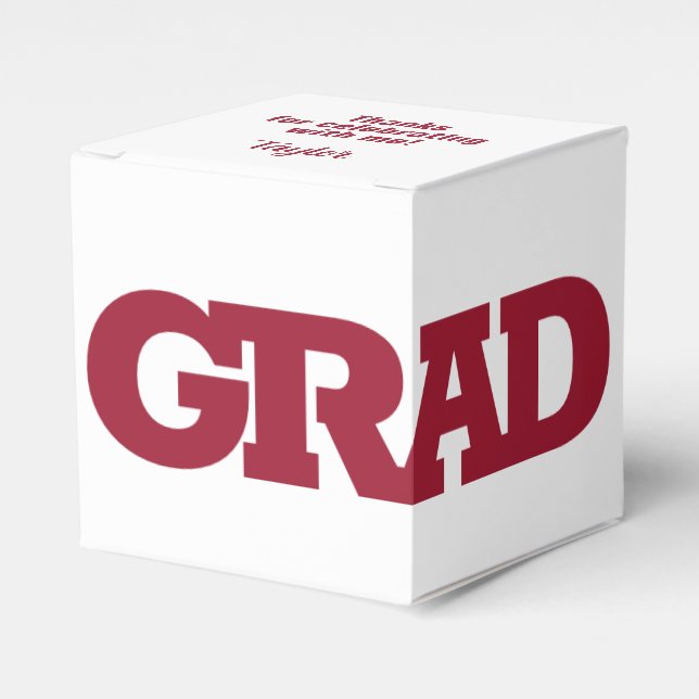 GRAD White och Crimson Studentfest Presentaskar (Framsidan Sidan)