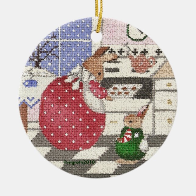 gräddande prydnadsföremål julgransprydnad keramik (Framsidan)