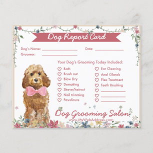 Grädde Blommig Akvarell Hund Grooming Resultat Kor