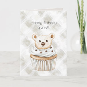 Grädde Cupcake Björnar Födelsedag Kort