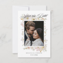 Grädde och vattenfärgsblommor Spara datum Spara Datumet