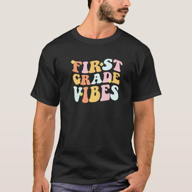 Grade 1 Teachers Students  Hippie First Grade Vibe T Shirt (Framsida)