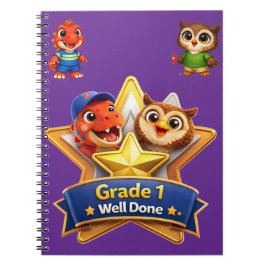 Grade 1 well done hoot the owl and Rex achievement Anteckningsbok