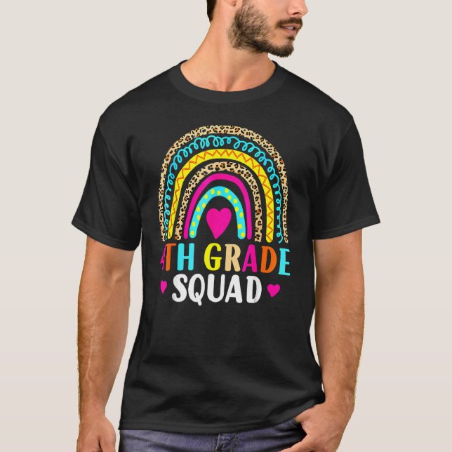 Grade Squad Teacher Girls Boys Rainbow Back To Sch T Shirt (Framsida)